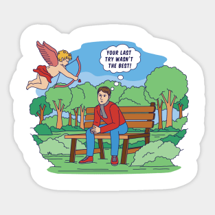 Funny Cupid love comic Sticker